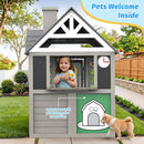 Kids Outdoor Playhouse Cedar Gray Weather Resistant