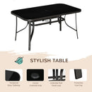 Eight Piece Patio Furniture Set with Umbrella and Chairs