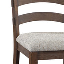 Pascaline - Side Chair (Set of 2) - Gray Fabric, Rustic Brown & Oak