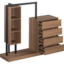 Wardrobe with 4 Drawers and 3 Shelves,Espresso