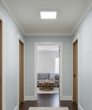11"W 1-Light Square LED Flush Mount Light Fixture White Acrylic Finish