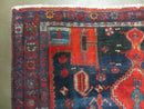 4' 6" X 8' 2" Antique Handmade India Tribal Geometric Wool Rug Red Blue