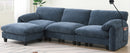 [VIDEO Provided] 108' Modular Sectional Sofa, L-Shape with 31.5' Extra-Wide Seat Cushion, USB and Type-C Charger, Phone Holder and 2 Side Storage Pockets, Free Movement Ottoman, Striped Chenille