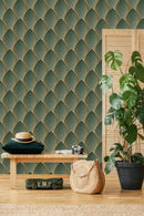 Green and Gold Design Wallpaper
