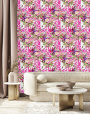 Fashionable Pink Floral Wallpaper Smart