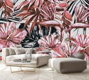 Stylish Pink Exotic Flowers Wallpaper