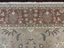 Large Turkish Soumak Rug 10x14, Flatweave Dhurrie, Handmade, Light Green and Salmon