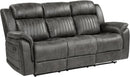 3 Piece Recliner Living Room Set In Brownish Gray Microfiber