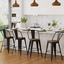 Industrial 24 Inch Bar Stools Set of Four