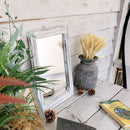 Wall Mirror Wood Framed Rustic Rectangle Small Decorative