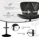 Bar Stools Set Of 2 Adjustable Swivel Faux Leather Black