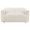 Dorset Fabric Upholstered Round Track Arm Loveseat White