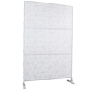 Outdoor & Indoor Privacy Screen Metal Privacy Screen 76' H×48' W, Freestanding Decorative Privacy Screen for Deck Balcony Patio, Privacy Fence Panels for Outside Lawn Garden PS116 WHITE