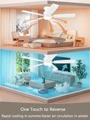 52 Inch Flush Mount Ceiling Fan Remote App Control