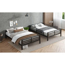 Metal Full XL over Full XL Bunk Bed for Teens and Adults,Space-Saving/Noise Reduced/No Box Spring Needed, Black