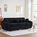 Modern Sofa for Living Room, 84' Green Chenille Sofa Couch, Sectional Love Seat Couch, Upholstered Sofa for Apatment Bedroom Home Office