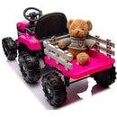 Ride on Tractor with Trailer,24V Battery Powered Electric Tractor Toy, 200w*2motor 1.86-4.97MPH/Remote Control,electric car for kids,Three speed adjustable,USB,MP3 ,Bluetooth,LED light, safety belt.