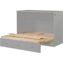Full Size Murphy Bed with Large Drawers,Gray