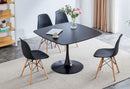 Table Mid-Century Dining Table For 4-6 People With Round Table Top, Pedestal Dining Table, End Table Leisure Coffee Table