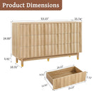 Fluted Six Drawer Dresser Walnut Finish FiftyThreeInchWide