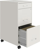LYS SOHO White Mobile File Cabinet 3 Drawer 26.5x14.3x18 In