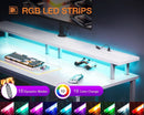 48 Inch LED Gaming Desk With Power Outlets Monitor Stand