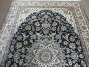 4' X 7' Vintage Handmade India Wool Silk Accent Rug Hand Knotted Black Organic