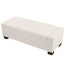 Textured Boucle Ottoman Bench with Hinged Lid for Seating and Storage in Beige, 50 Inches, Solid Wood