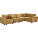 5 Seats,Oversized Sectional Sofa,L Shaped Corner Couch with Detachable Seat & Back Cushion, Corduroy Upholstery Convertible Sleeper Sofa&Couch for Living Room
