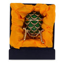 Green Enamel Pinecone Royal Inspired Imperial Easter Egg with Clock Surprise