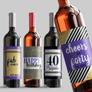 Fab 40 Birthday Wine Label Set