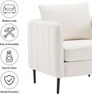 Soft Modern Velvet Accent Chair With Square Arm Beige