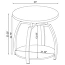 Dacre Round Engineered Wood Top Side End Table Dark Charcoal