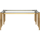 65' Rectangle Glass Dining Table, Tempered Glass Tabletop and Polished Gold Legs, Modern Style Table for Home, Kitchen. Dining Room