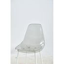 dining chair,set of 4,metal leg,plastic seat,transparent grey
