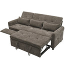 2-in-1 Sofa 82' Three-Seater with Sofa Bed and Reversible Recliner, Dark Grey Chenille