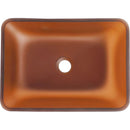 Tempered Glass Matte Bathroom Vessel Sink, Rectangle Bathroom Basin (Tempered Glass Matt Tea)