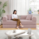 Transformable Sofa Bed QueenSize Pink Folding Frame