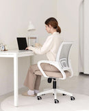 Ergonomic Beige Office Chair With Adjustable Lumbar Support