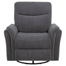 Adler Upholstered Power Swivel Glider Recliner Charcoal Grey