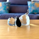 Faceted clear crystal puppy dog glass figurine living room decor