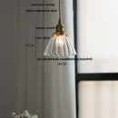 Faceted clear glass copper pendant lamp for dining room kitchen