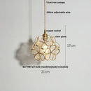 Faceted clear glass copper pendant lamp for dining room kitchen