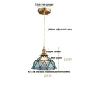 Faceted clear glass copper pendant lamp for dining room kitchen