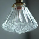 Faceted clear glass copper pendant lamp for dining room kitchen