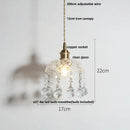 Faceted clear glass copper pendant lamp for dining room kitchen