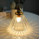 Faceted clear glass copper pendant lamp for dining room kitchen