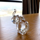 Faceted clear glass elephant figurine living room animal decor