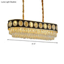 Faceted crystal black & gold pendant light dining room chandelier