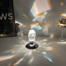 Faceted crystal diamond table lamp for bedroom geometric lighting